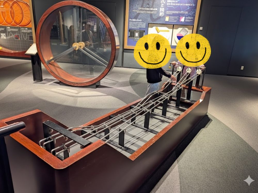 名古屋市科学館の中で遊ぶ子ども、ボールコロコロ